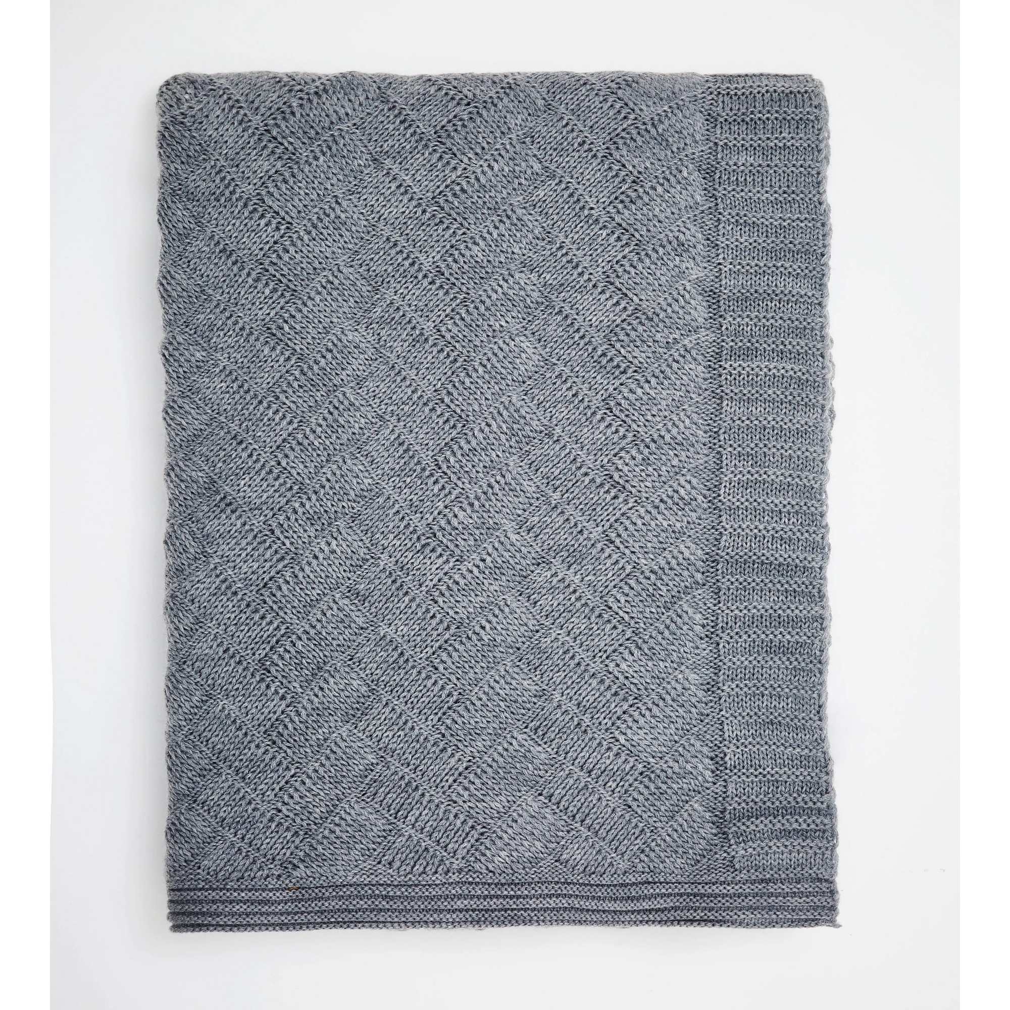 Estelle Knit Throw By Bedeck Of Belfast In Chambray Blue